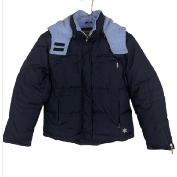 Copper Key Puffer Jacket Girls Size M(10/12) Navy Blue Ski/Winter Coat - Picture 1 of 14